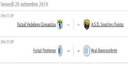VENERDì LA PRIMA UFFICIALE, IN COPPA C'E' IL FUTSAL VEDELAGO GINNASTICA!